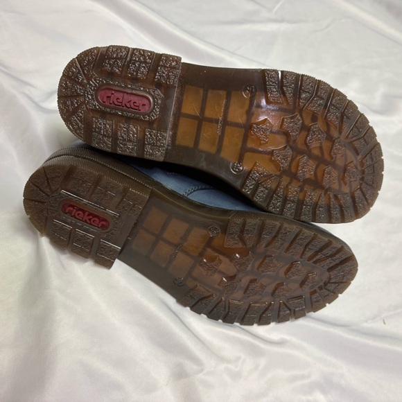 Rieker 78240 Paris Lace Up Synthetic Leather Ankle Boots Doc Style Combat Blue - Picture 6 of 9